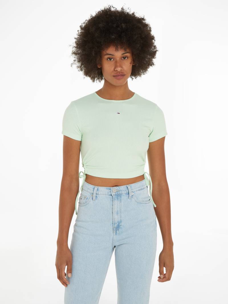 Tommy Jeans T-Shirt »TJW CRP GATHERING SS RIB TOP«, Mit Tommy Jeans Flagge von Tommy Jeans
