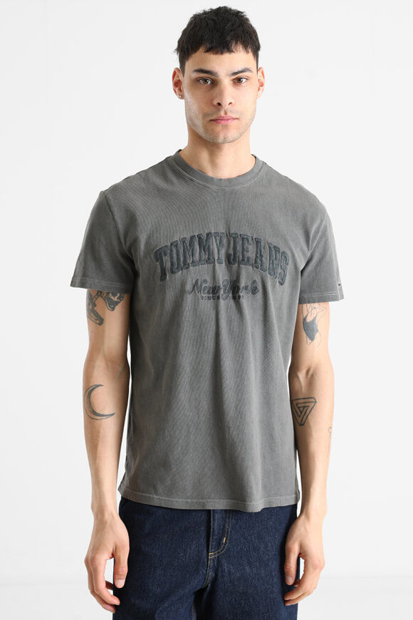 Tommy Jeans Vintage Varsity T-Shirt | Grey | Herren  | L von Tommy Jeans