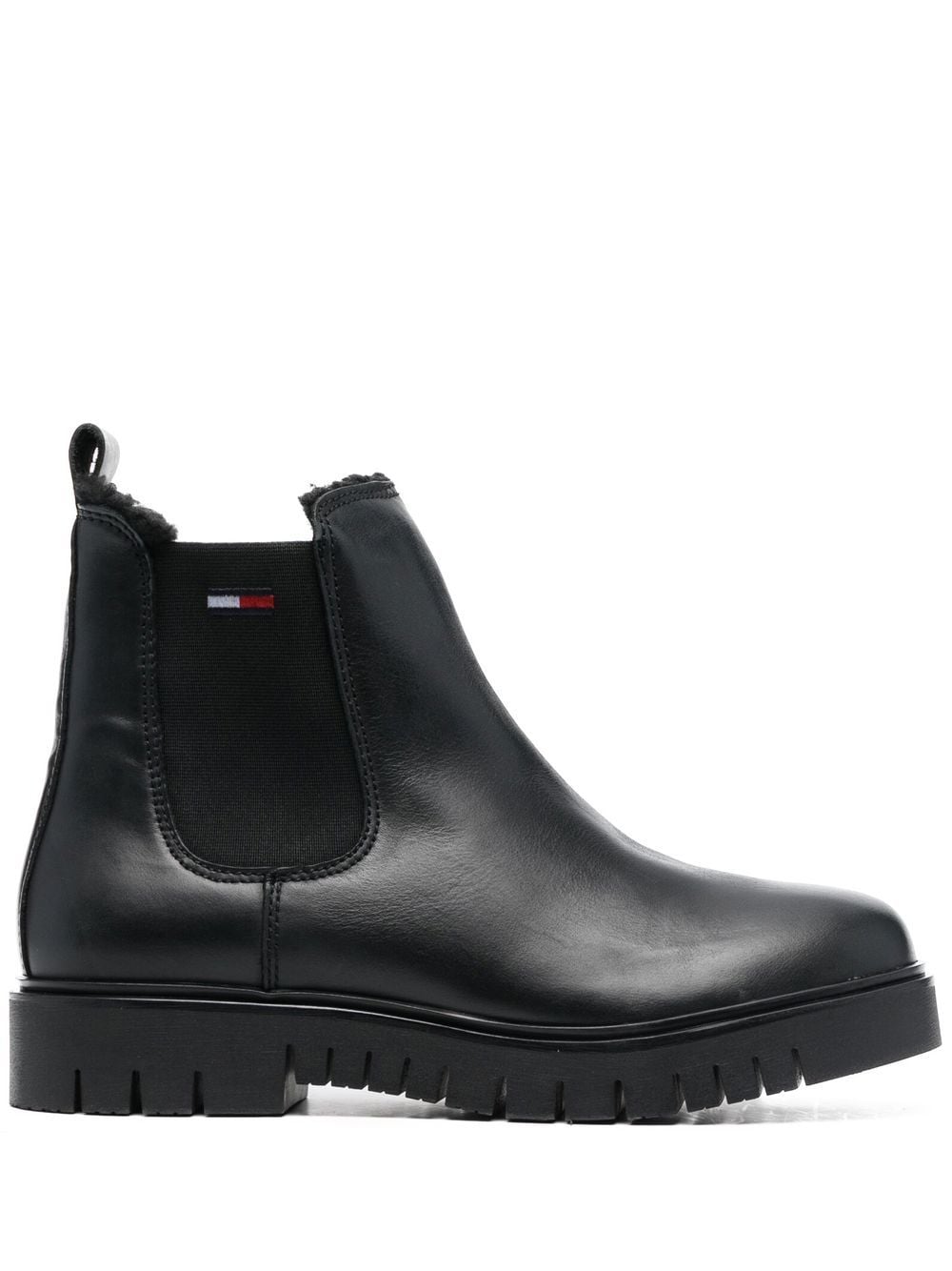 Tommy Jeans Warmlined leather Chelsea boots - Black von Tommy Jeans