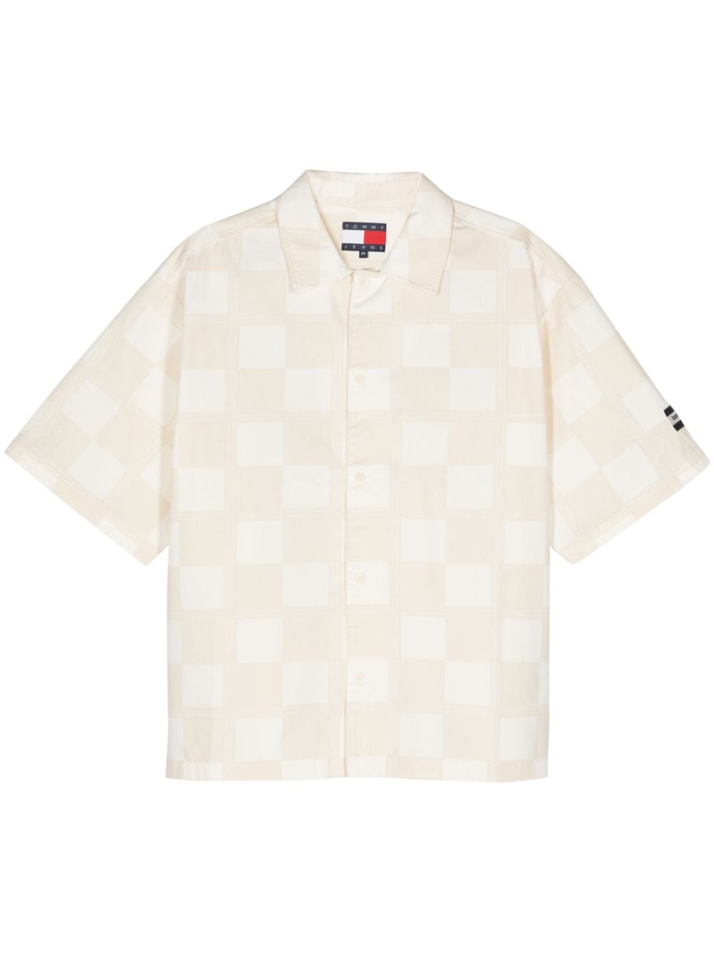Tommy Jeans checkerboard-print poplin shirt - Neutrals von Tommy Jeans