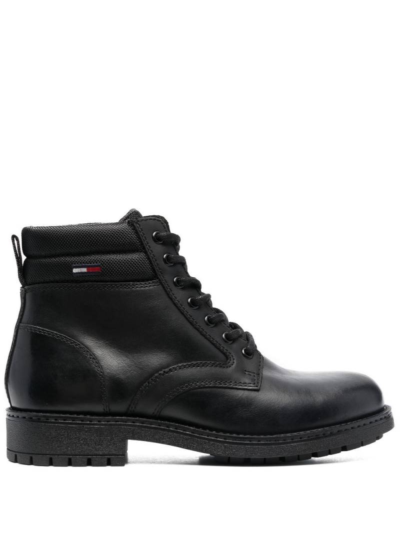 Tommy Jeans padded-ankle lace-up boots - Black von Tommy Jeans