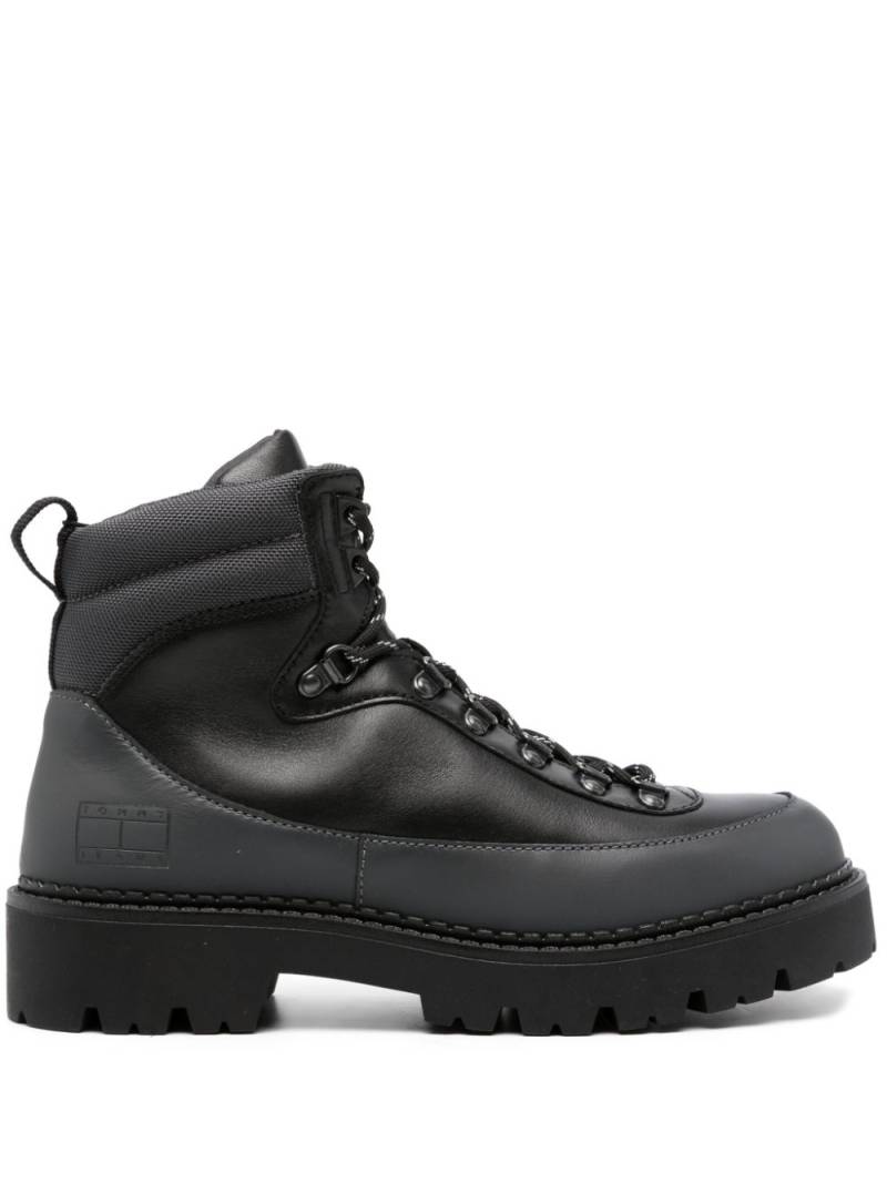 Tommy Jeans panelled leather boots - Black von Tommy Jeans