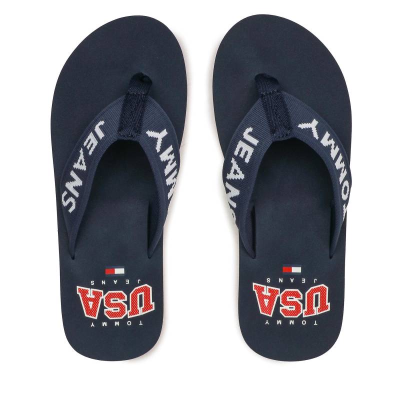 Zehentrenner Tommy Jeans Flip Flop Logo Tape EM0EM01147 Dunkelblau von Tommy Jeans