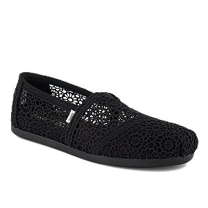 Toms Crochet Damen Slipper Schwarz von Toms