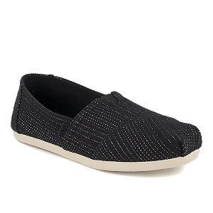 Toms Metallic Linen Damen Slipper Schwarz von Toms