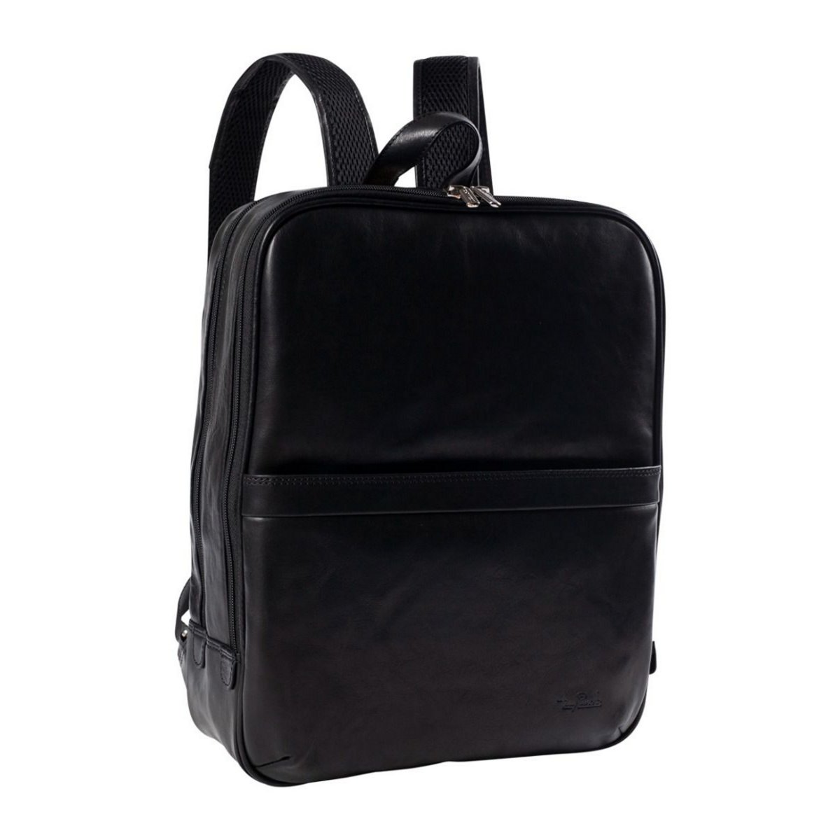 Leder Business Laptoprucksack in Schwarz von Tony Perotti