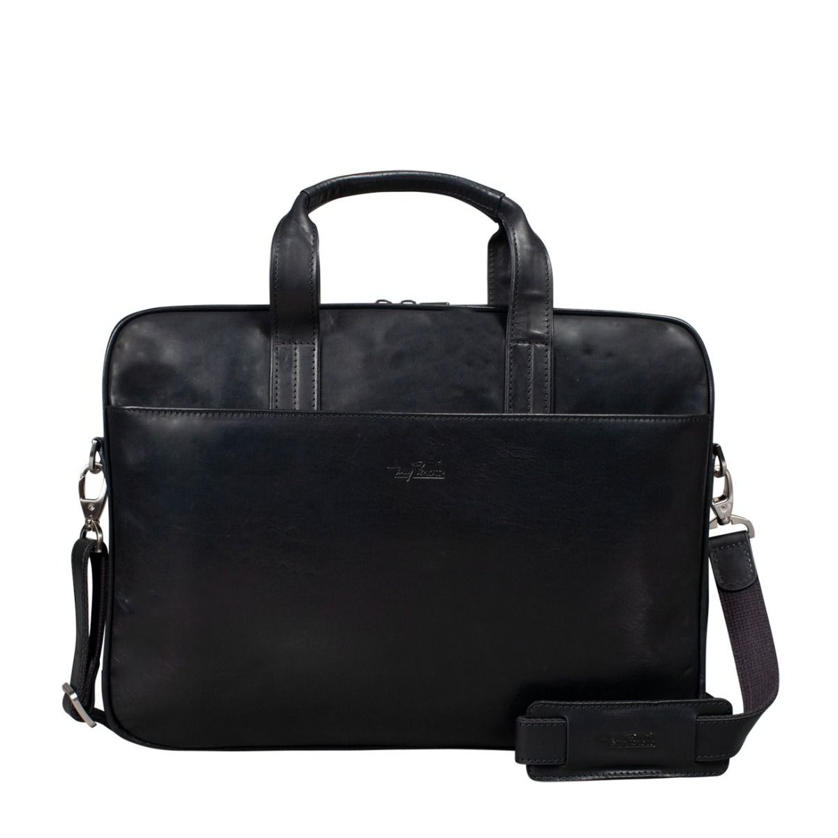 Leder Laptoptasche in Schwarz von Tony Perotti