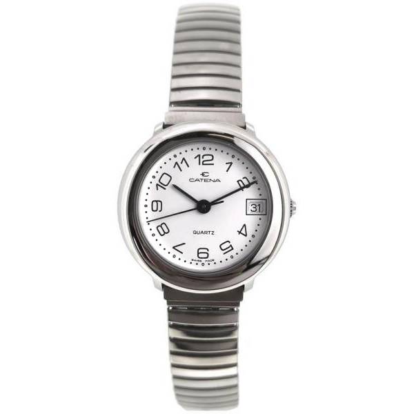 CATENA Stretch Damenuhr Zahlen, weiss von Top Watches