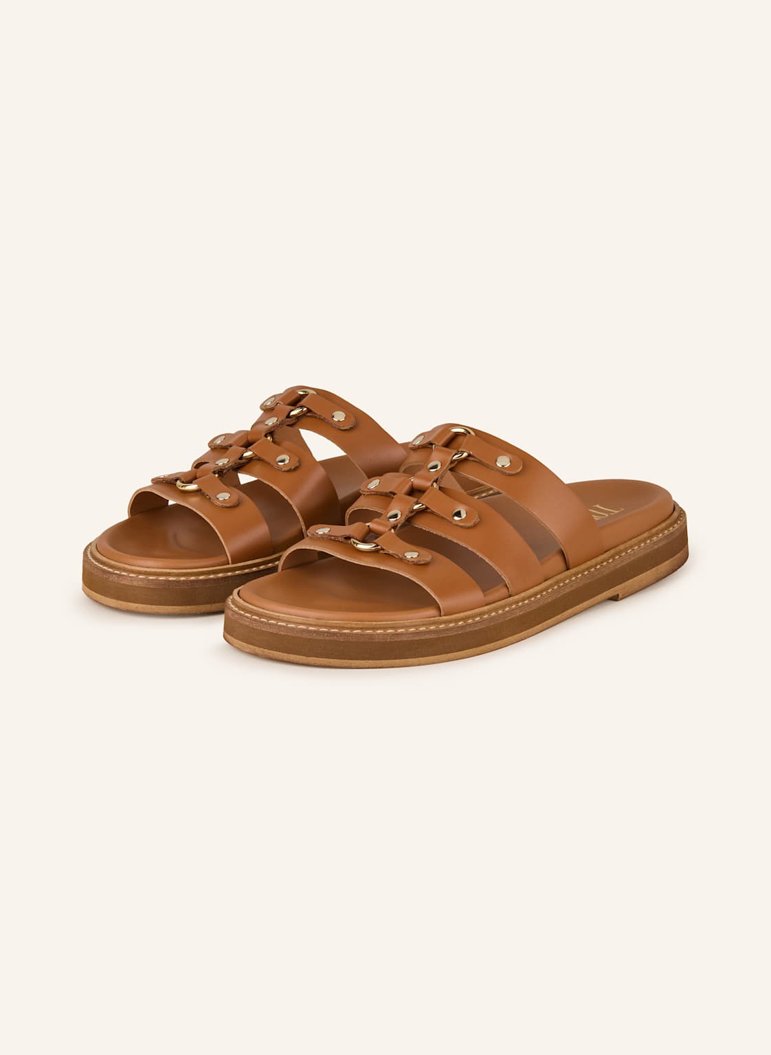 Toral Pantoletten Julieta Mit Nieten braun Toral Pantoletten Julieta Mit Nieten braun von Toral
