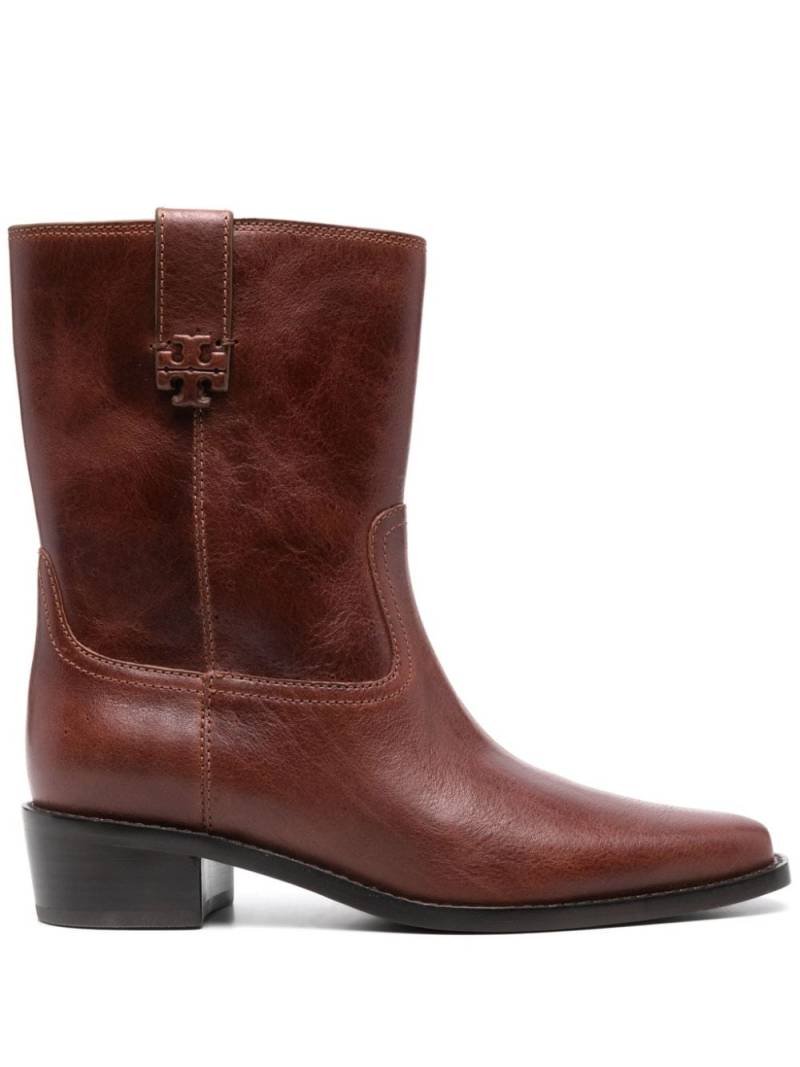 Tory Burch 40mm Double T-motif boots - Brown von Tory Burch