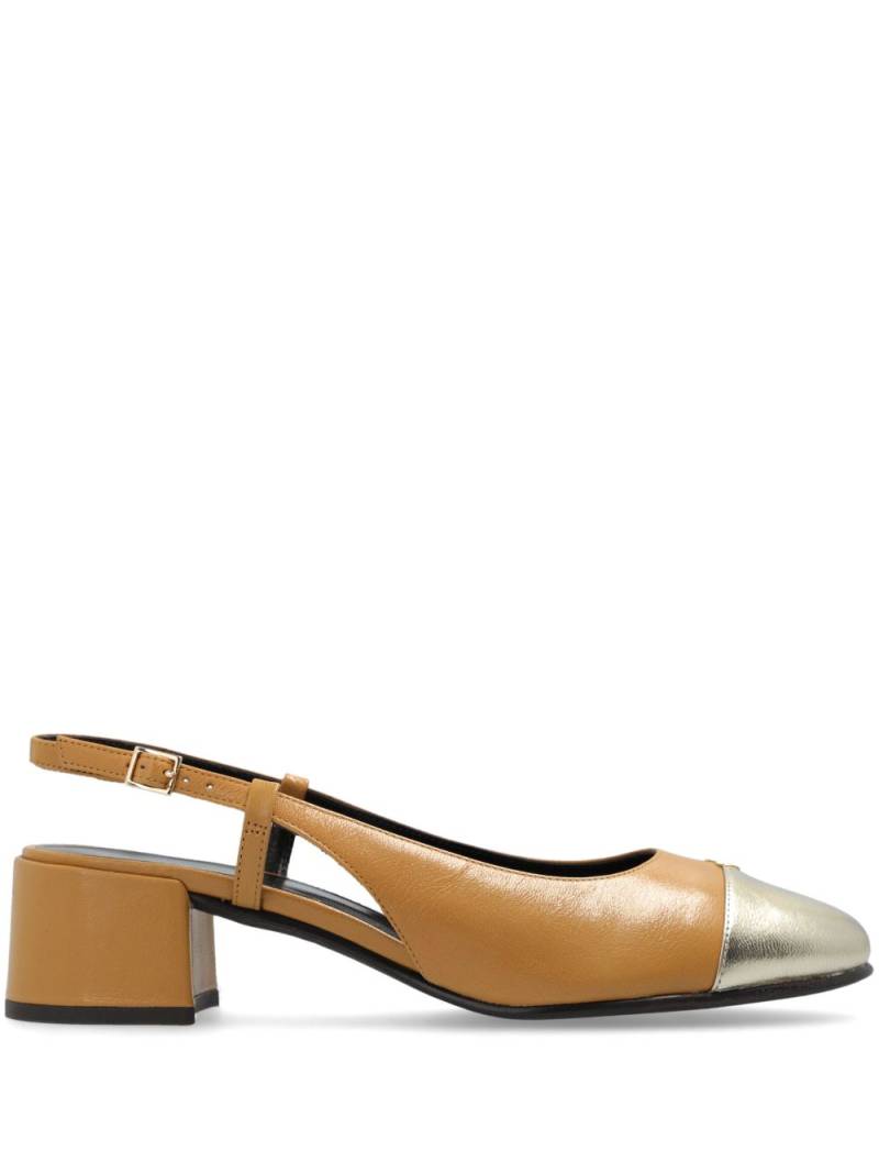 Tory Burch 45mm slingback leather pumps - Neutrals von Tory Burch