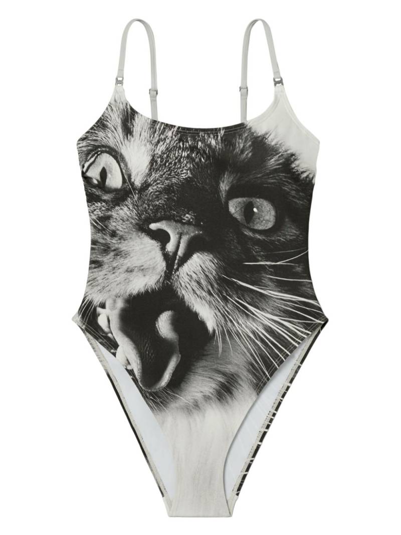 Tory Burch cat-print swimsuit - Grey von Tory Burch