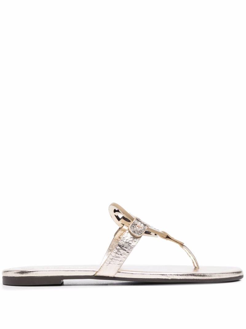 Tory Burch Ciabatte Miller metallic-effect sandals - Gold von Tory Burch