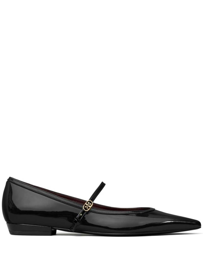 Tory Burch Double T-buckle ballet flats - Black von Tory Burch