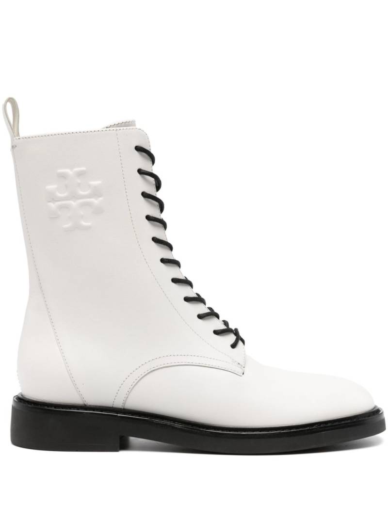 Tory Burch Double T combat boots - White von Tory Burch