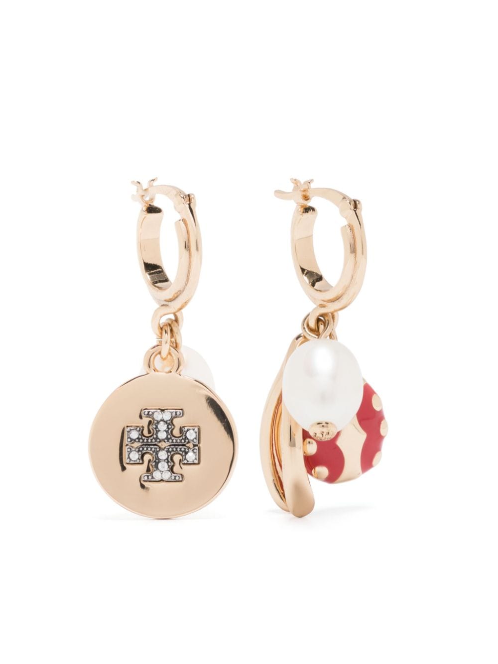 Tory Burch Double T pearl earrings - Gold von Tory Burch