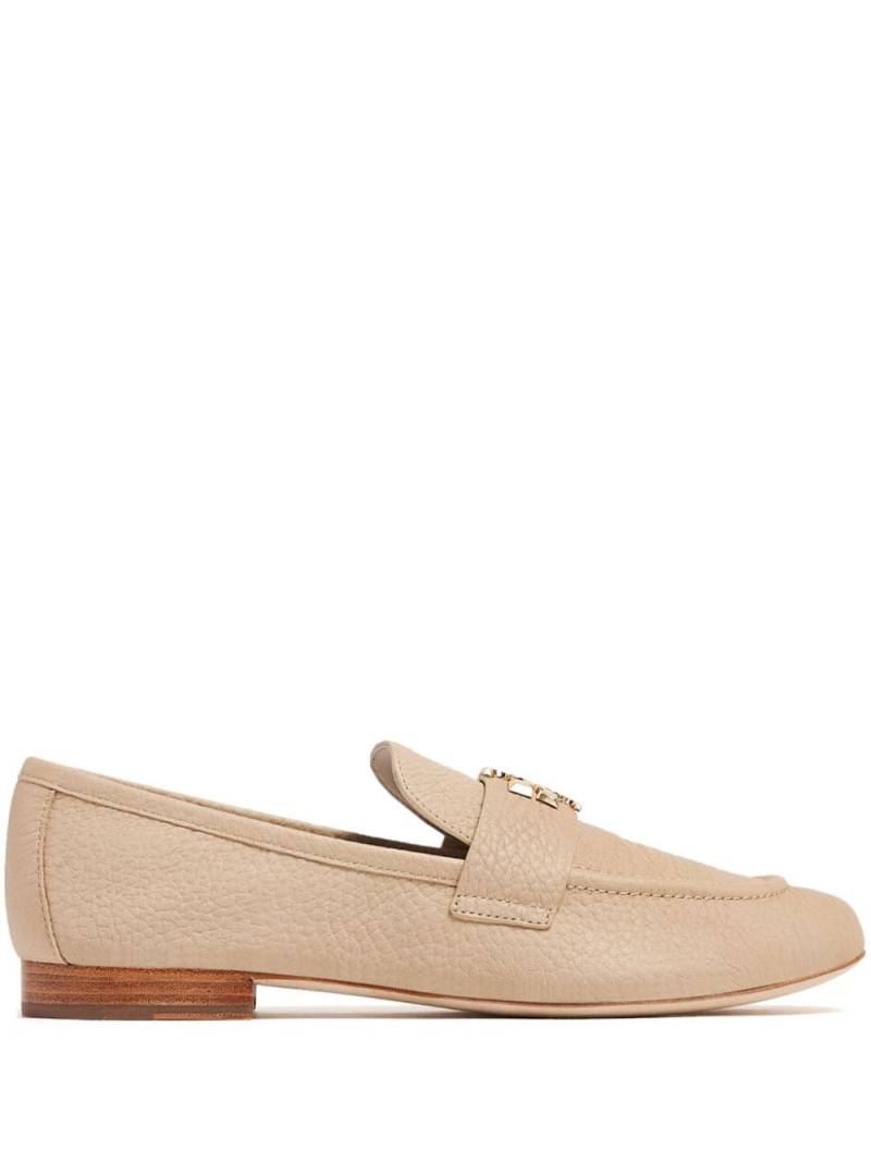 Tory Burch Double T-plaque leather loafers - Neutrals von Tory Burch