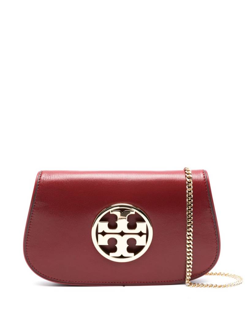 Tory Burch Double T-plaque leather shoulder bag - Red von Tory Burch