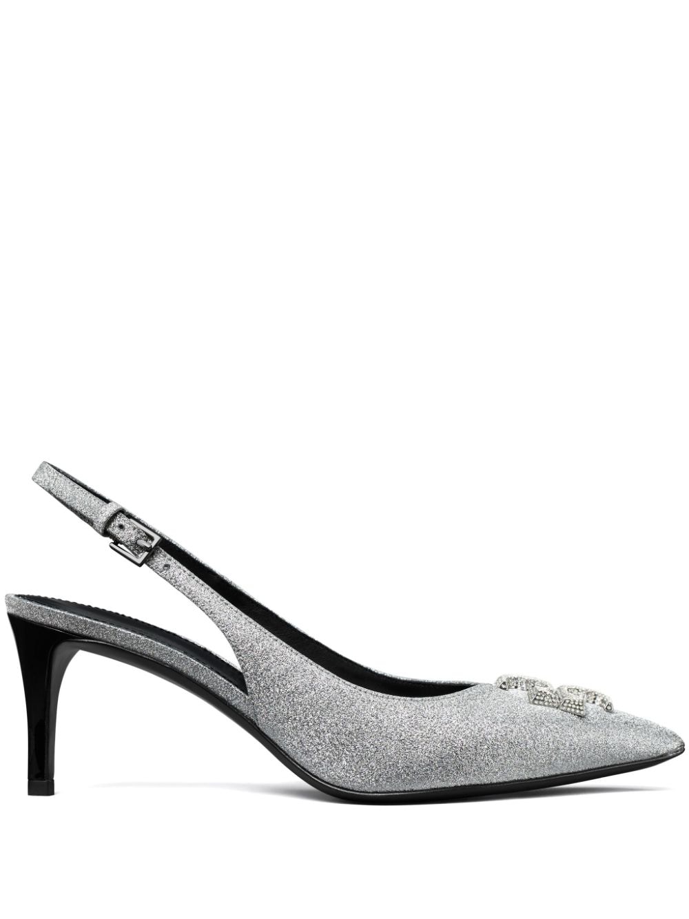 Tory Burch Eleanor 65mm glitter slingback pumps - Silver von Tory Burch