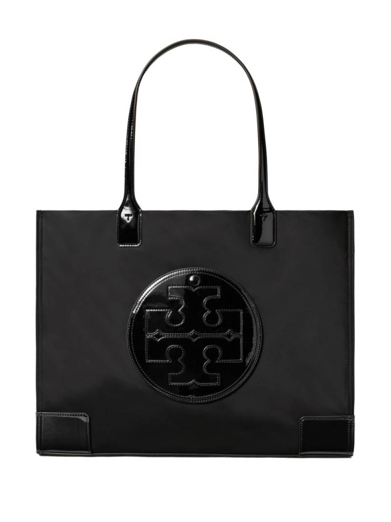 Tory Burch Ella patent-leather tote bag - Black von Tory Burch