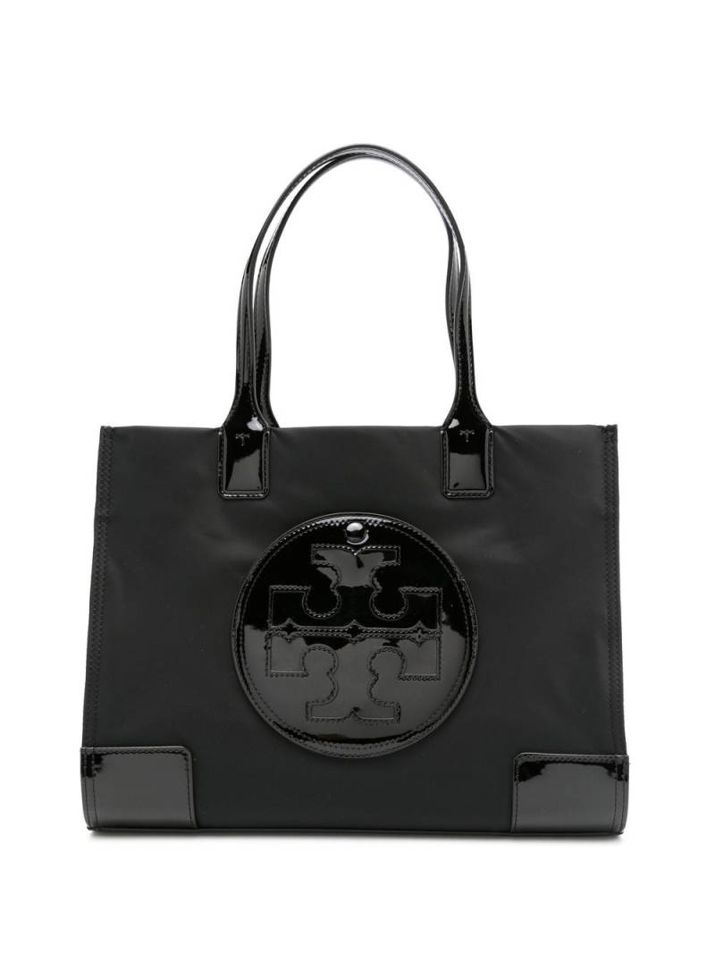 Tory Burch Ella small patent-detail tote bag - Black von Tory Burch