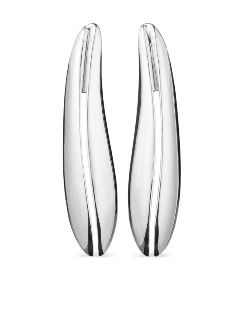 Tory Burch Elongated Wave clip-on earrings - Silver von Tory Burch