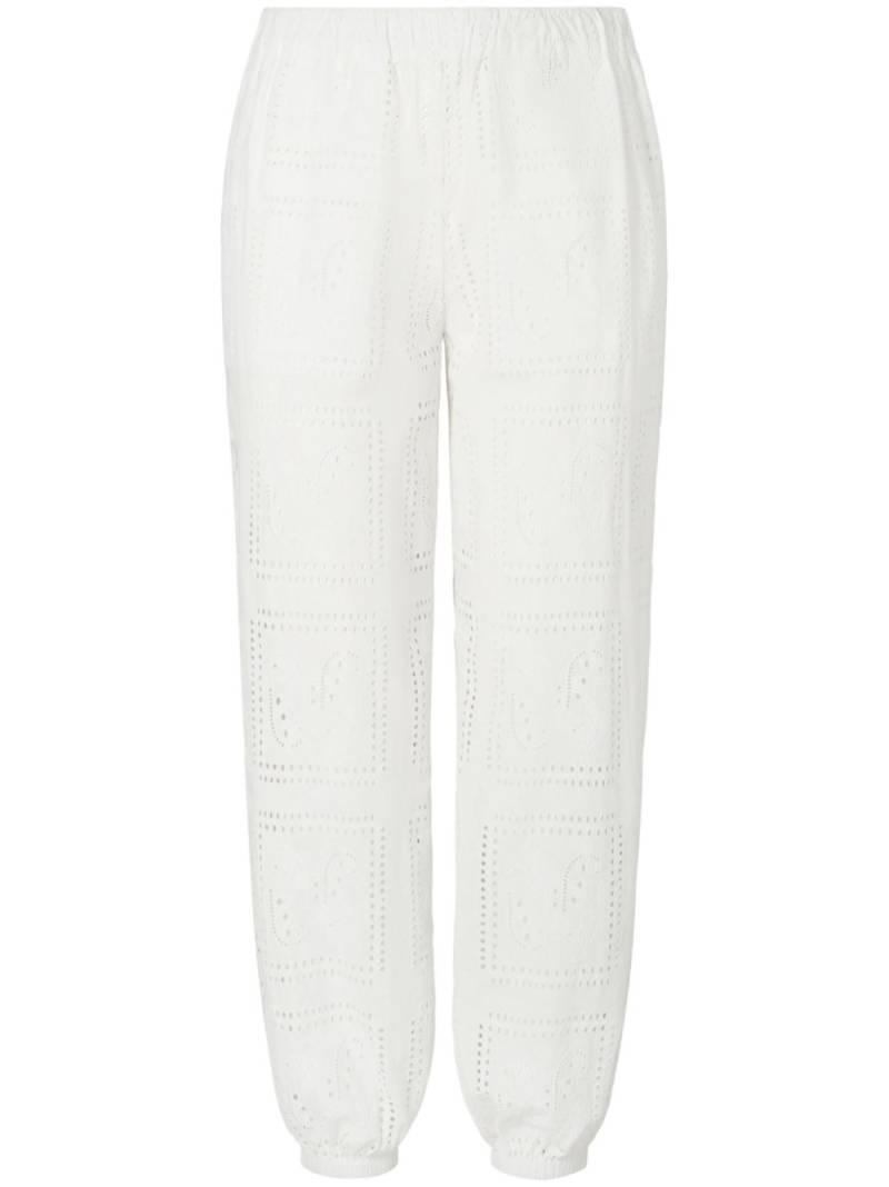 Tory Burch Eyelet trousers - White von Tory Burch