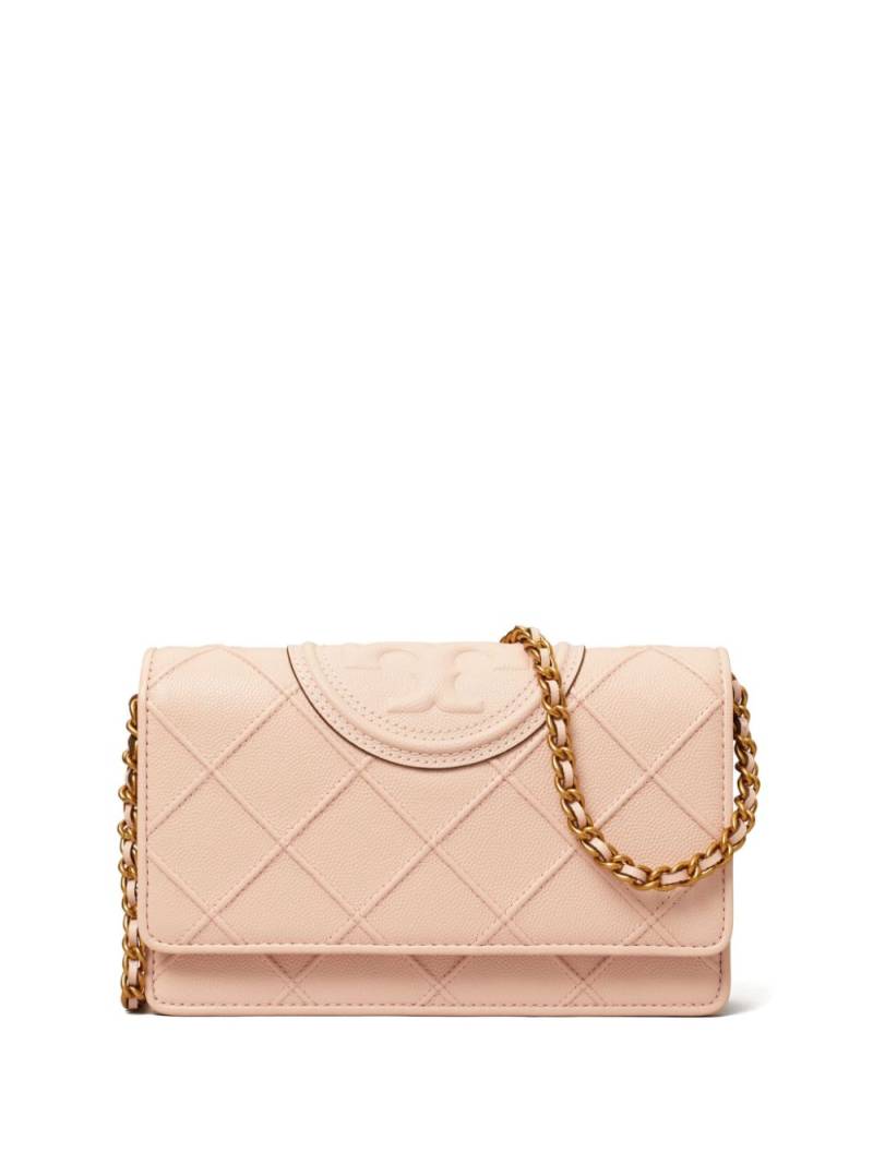 Tory Burch Fleming Soft Chain grained-leather wallet - Pink von Tory Burch