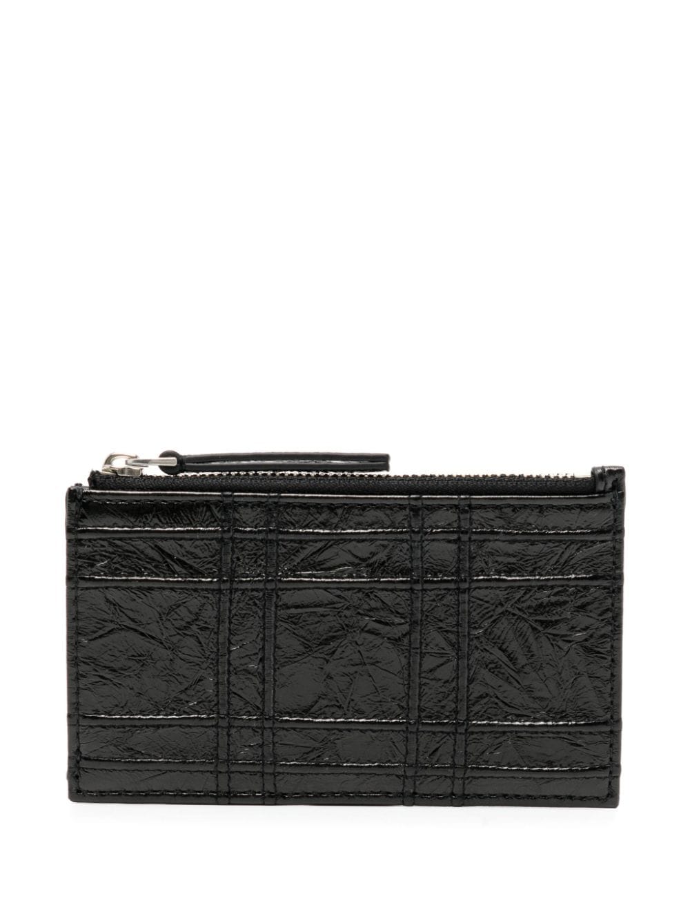 Tory Burch Fleming square-quilt leather card case - Black von Tory Burch