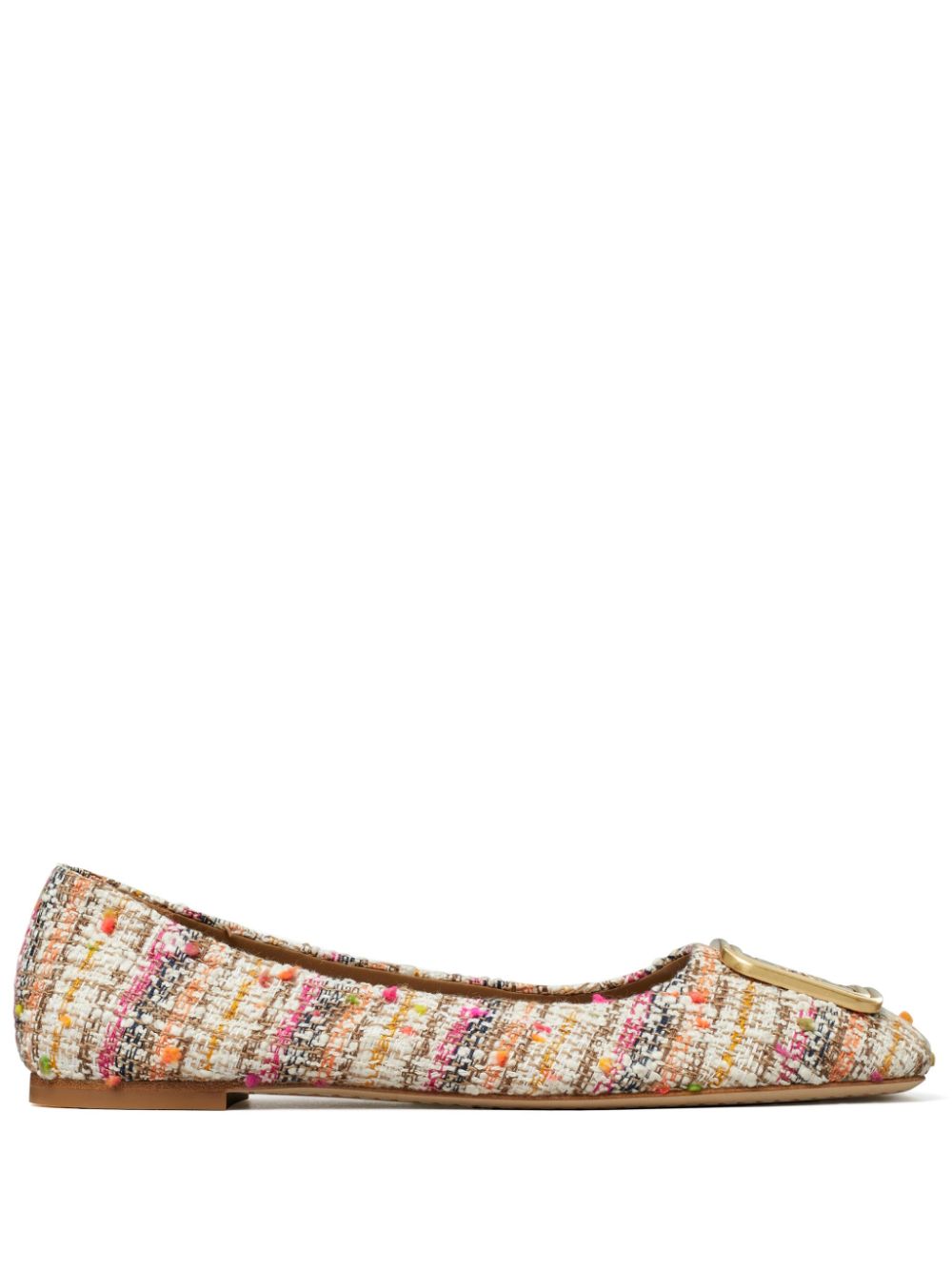 Tory Burch Georgia tweed ballerina shoes - Neutrals von Tory Burch