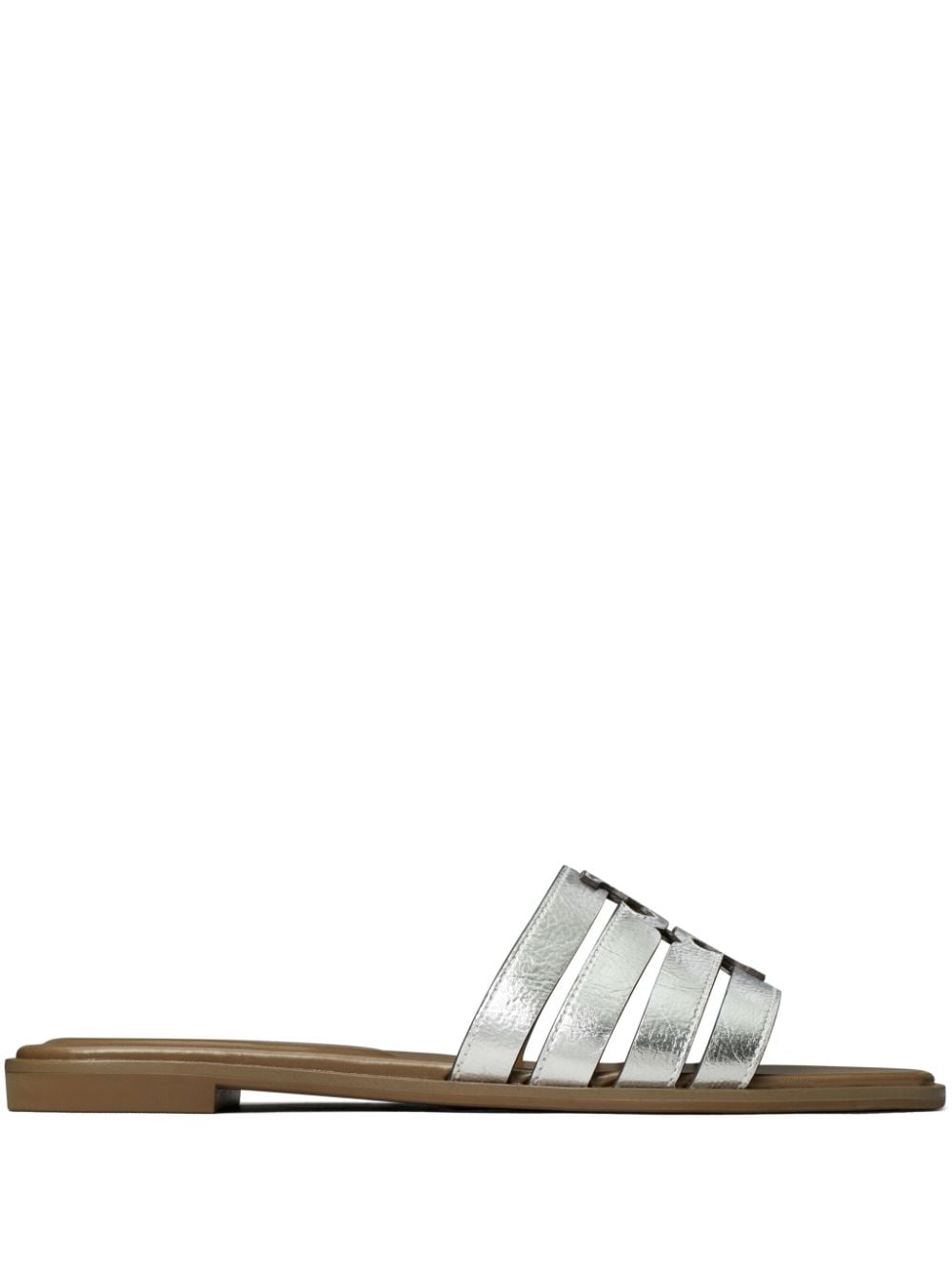 Tory Burch Ines cut-out leather slides - Brown von Tory Burch