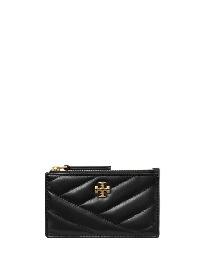 Tory Burch Kira Chevron zipped card holder - Black von Tory Burch