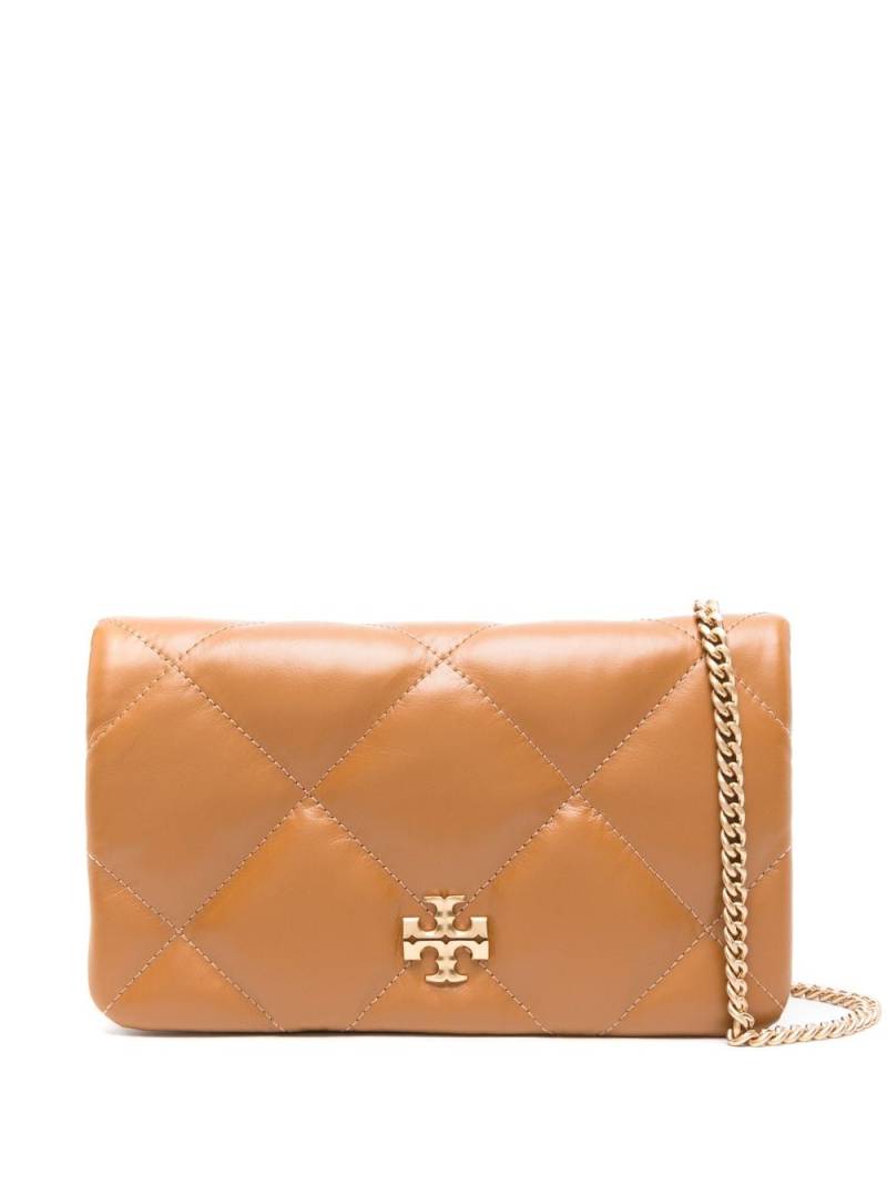 Tory Burch Kira diamond-quilted wallet-on-chain - Brown von Tory Burch