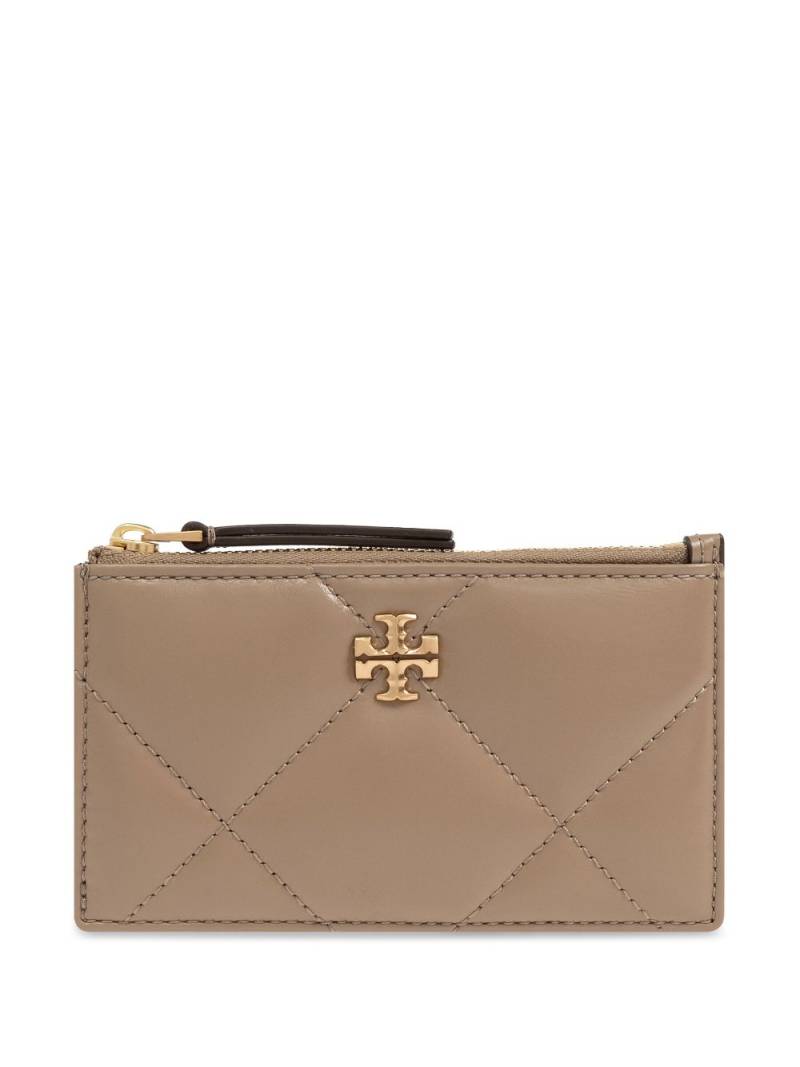 Tory Burch Kira diamond-quilted zipped card holder - Neutrals von Tory Burch