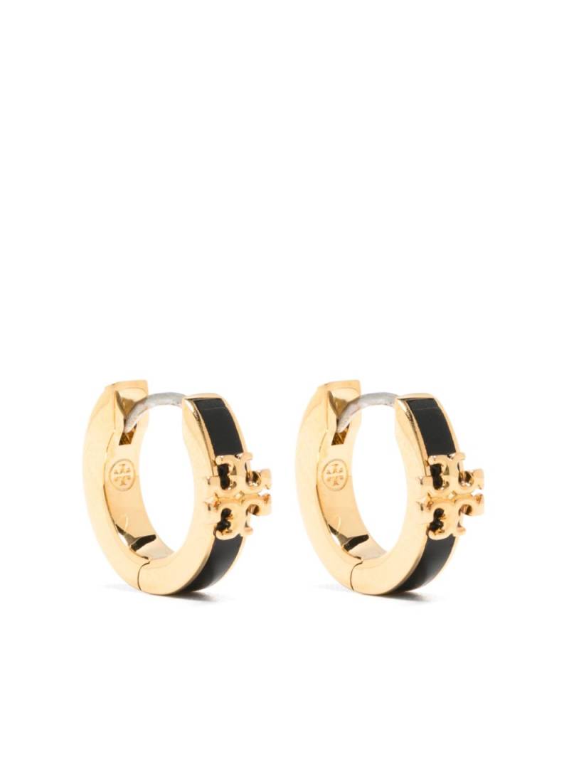 Tory Burch Kira enamel huggie hoop earrings - Gold von Tory Burch