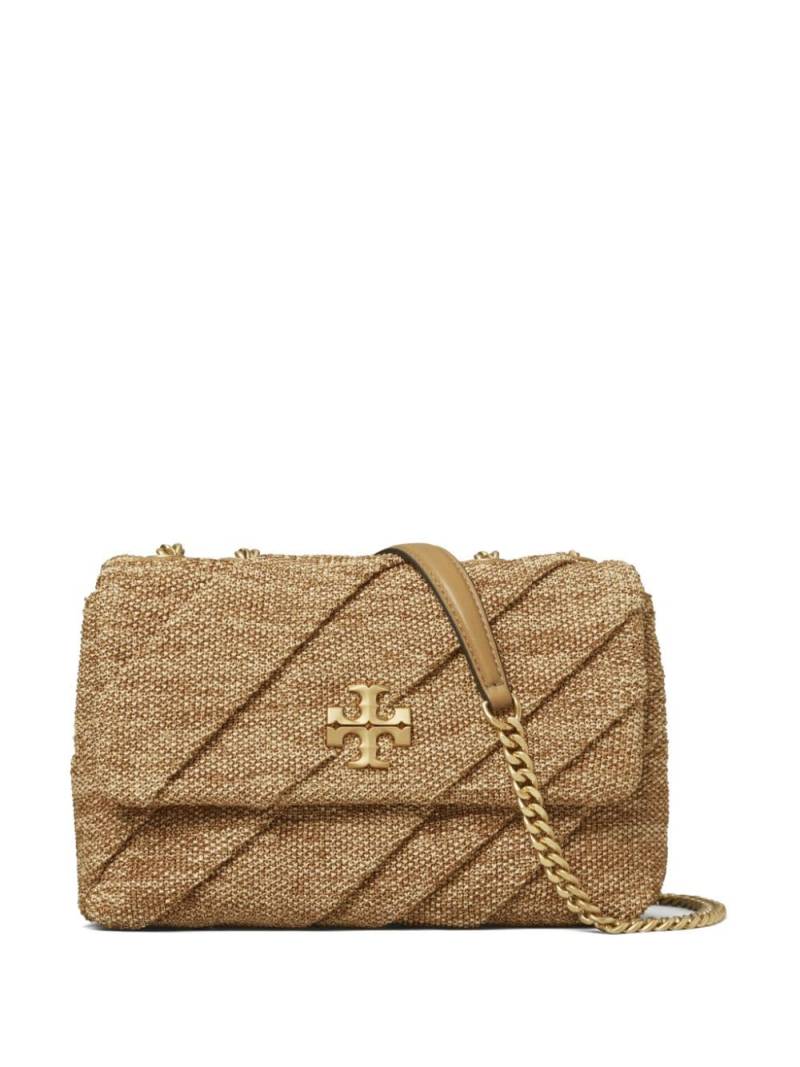 Tory Burch small Kira draped raffia convertible shoulder bag - Brown von Tory Burch