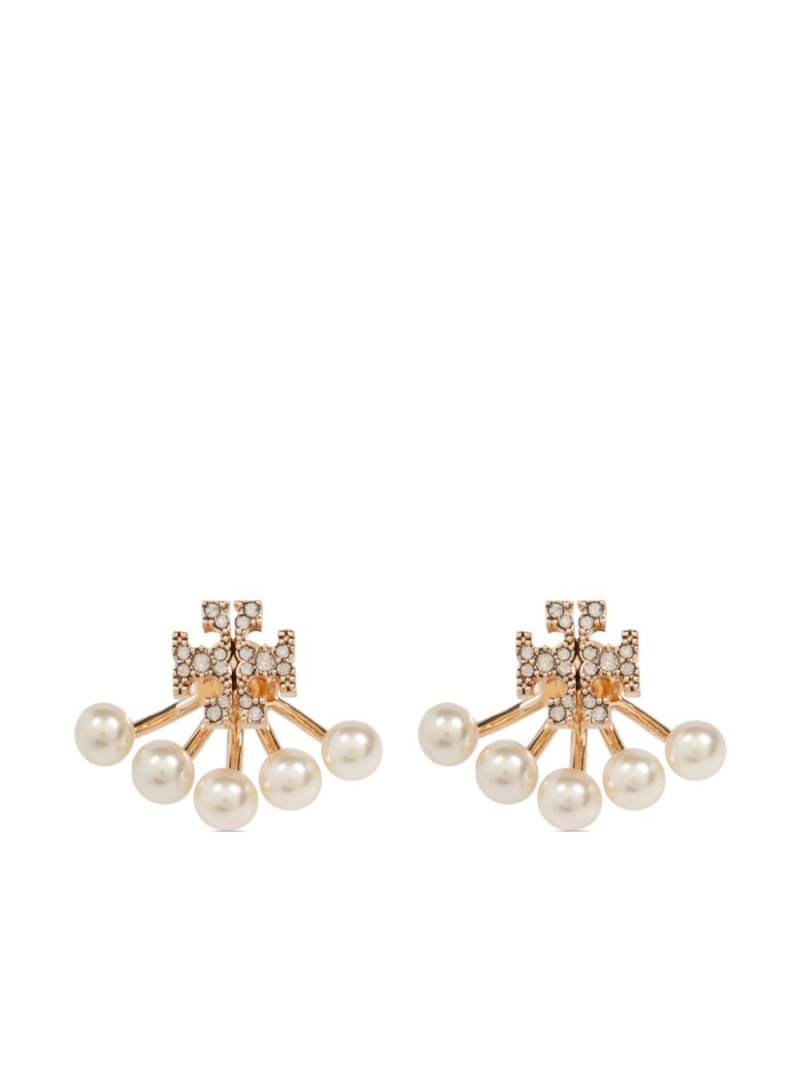 Tory Burch Kira pearl front-back earrings - Gold von Tory Burch