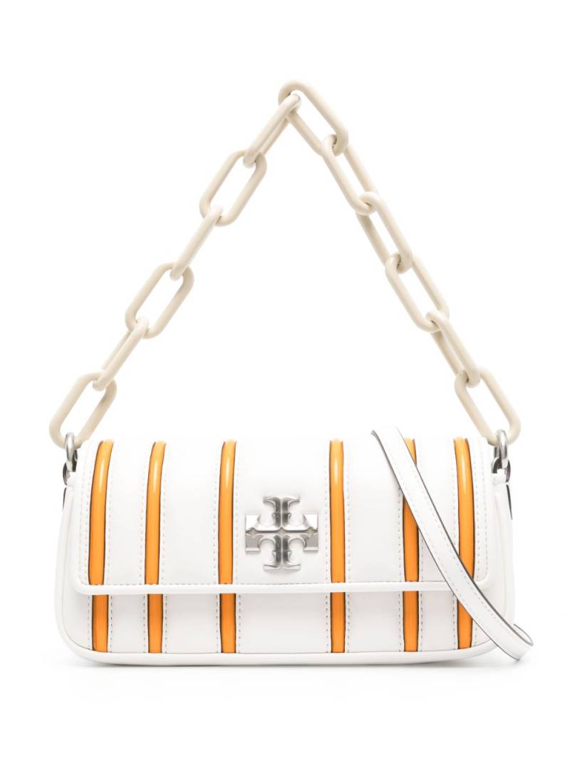 Tory Burch Kira striped shoulder bag - White von Tory Burch