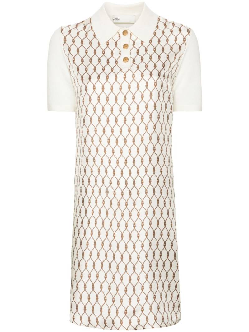 Tory Burch Knot-print knitted dress - Neutrals von Tory Burch