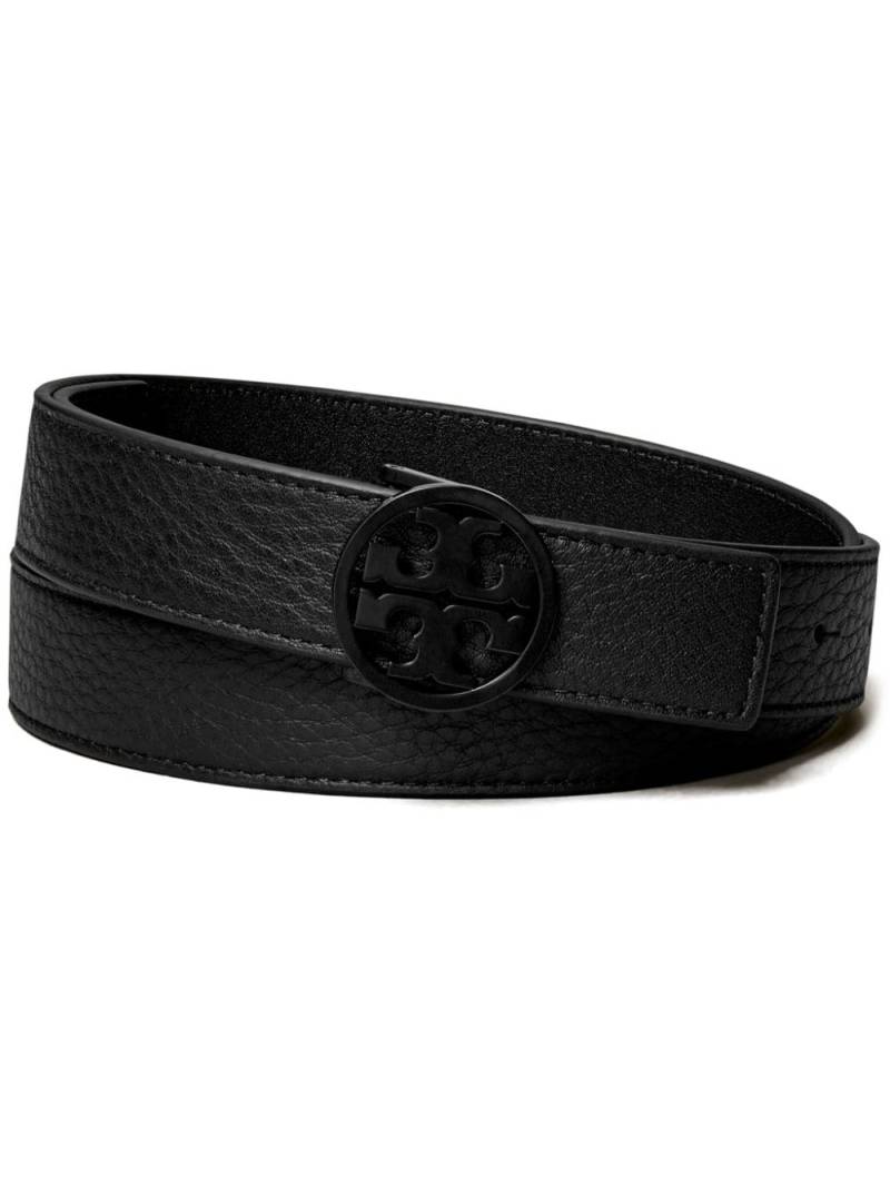 Tory Burch Miller Double T leather belt - Black von Tory Burch