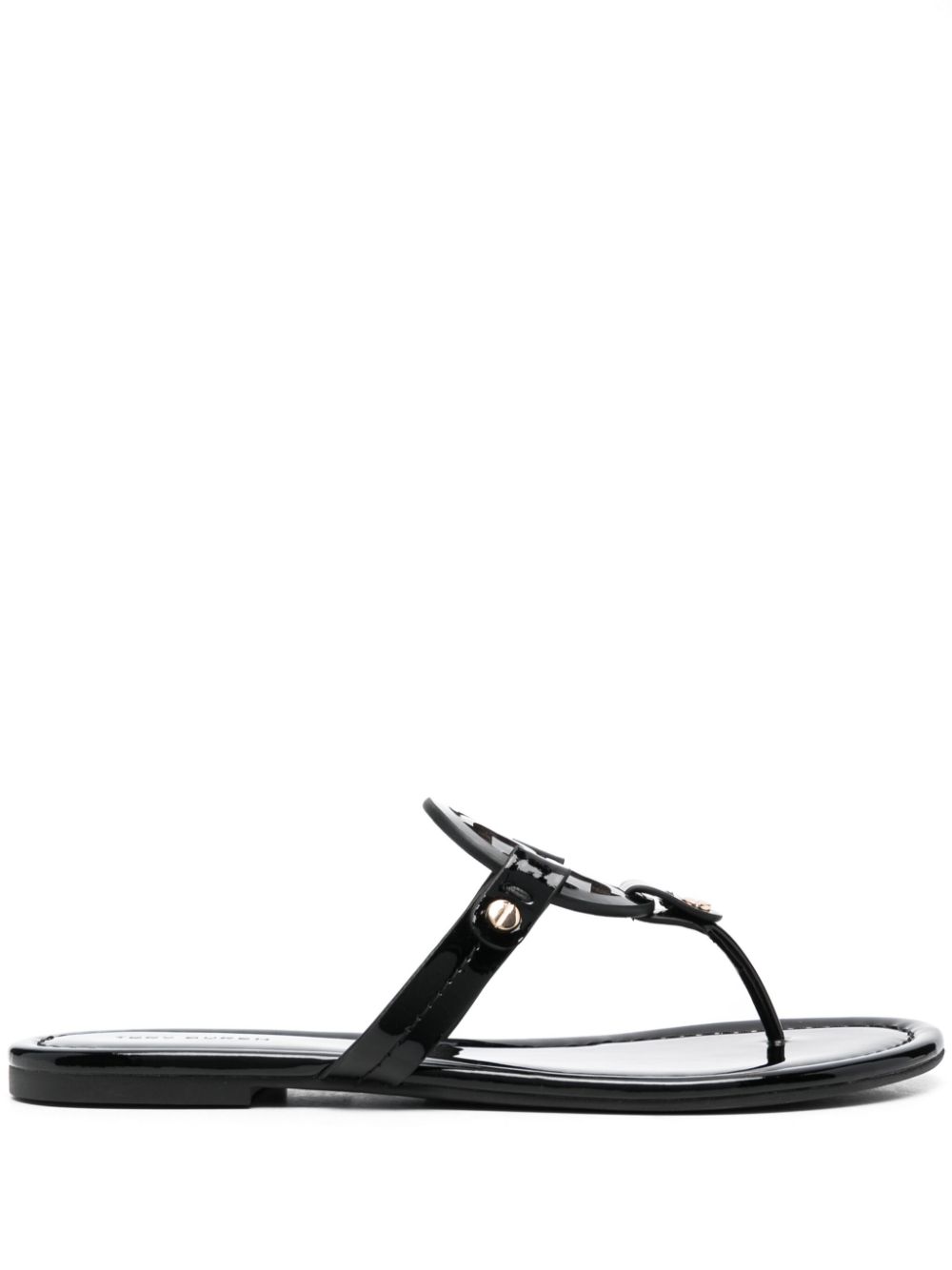 Tory Burch Miller cut-out leather flip-flops - Black von Tory Burch