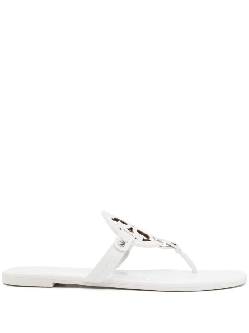 Tory Burch Miller cut-out leather flip-flops - White von Tory Burch