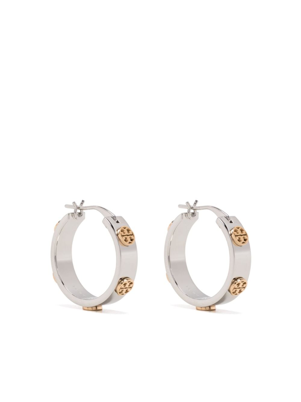 Tory Burch Miller logo hoop earrings - Silver von Tory Burch