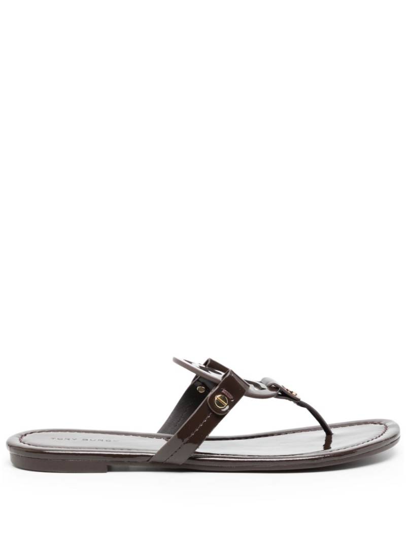 Tory Burch Miller logo-plaque leather sandals - Brown von Tory Burch