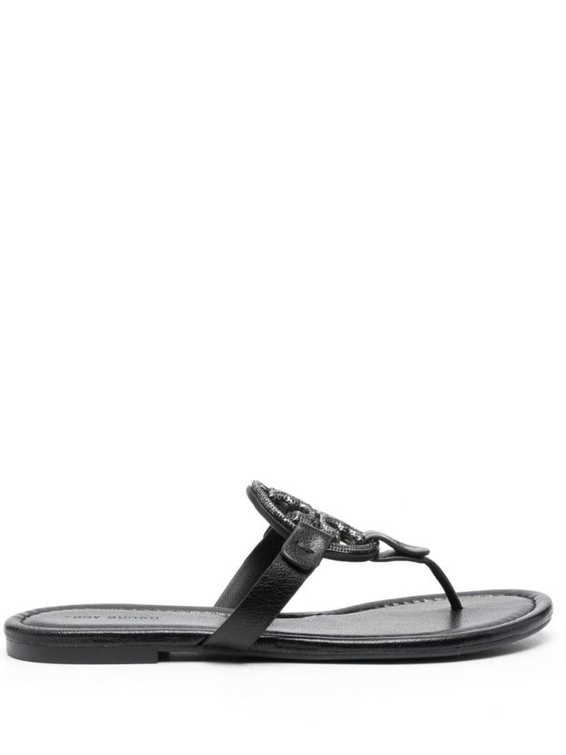 Tory Burch Miller logo-plaque sandals - Black von Tory Burch