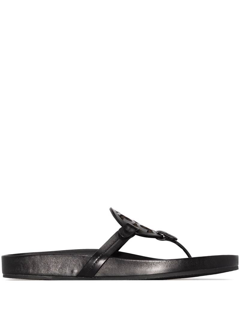 Tory Burch Miller monogram flat sandals - Black von Tory Burch