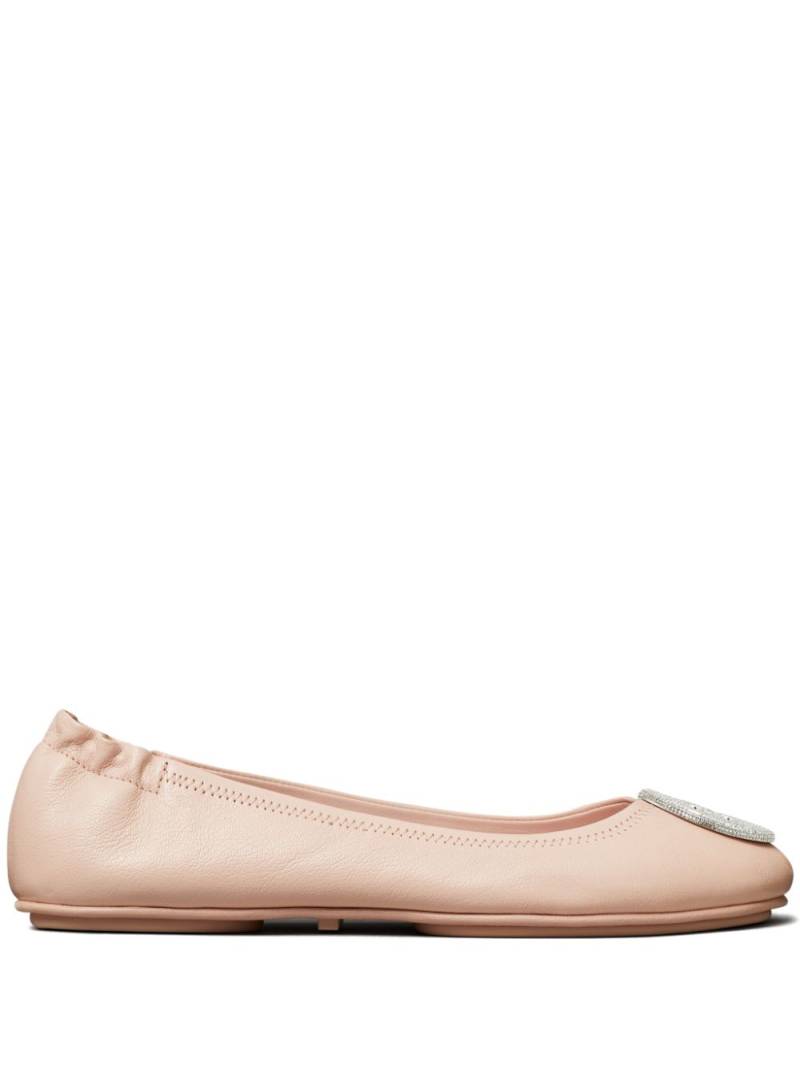 Tory Burch Minnie Travel leather ballerina shoes - Pink von Tory Burch