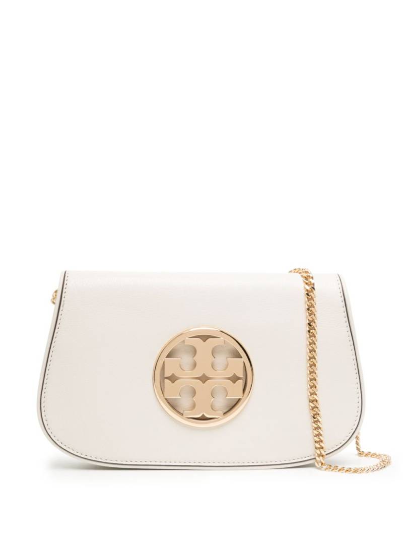 Tory Burch Reva logo-plaque clutch bag - Neutrals von Tory Burch