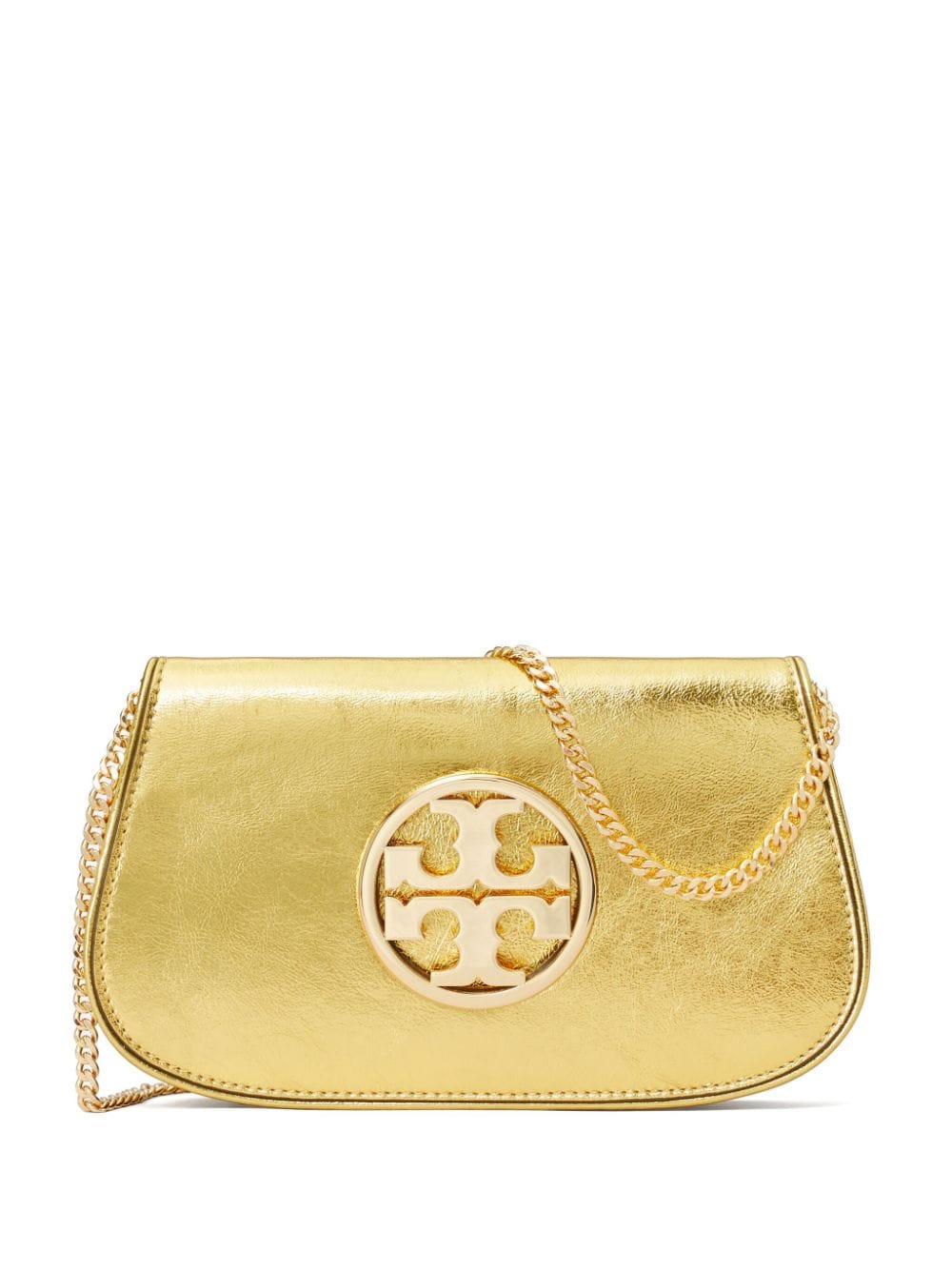 Tory Burch Reva metallic-effect clutch bag - Gold von Tory Burch