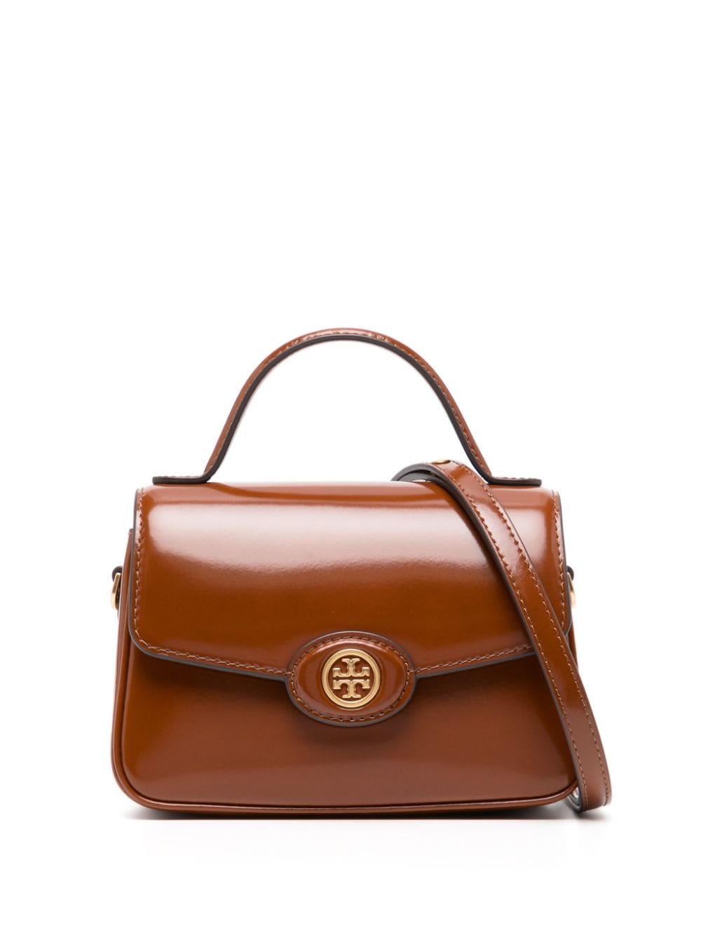 Tory Burch Robinson logo-plaque shoulder bag - Brown von Tory Burch